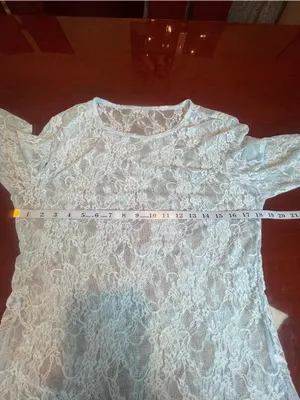 Y2K Baby Blue Sheer Floral Lace Mesh Long Sleeve Top Plus Size 2XL Fairycore thumbnail 5