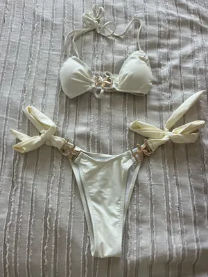 White Bikini Shein Set thumbnail 2