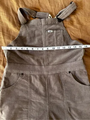 Free People X Lee Vintage Factory Flare Corduroy Overalls mauve Sz Medium thumbnail 13