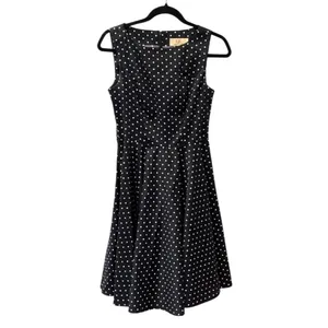 Grace Karin Polka Dot Dress Sleeveless Black White Fit and Flare Pin Up 60s Sz M thumbnail 2