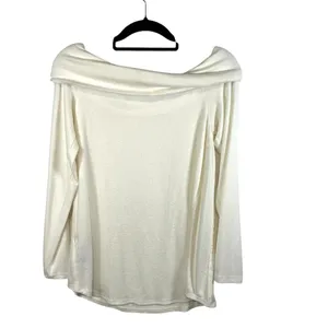 Womens Abercrombie & Fitch‎ White Viscose Long Sleeve Sweater Top Size Large thumbnail 2