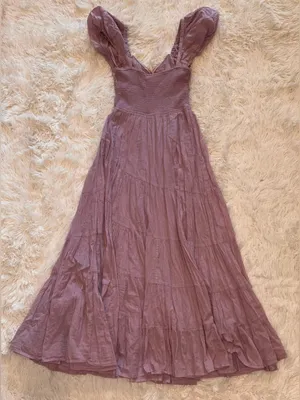 NWOT Free People Short Sleeve Sundrenched purple lavender Maxi Dress sz S thumbnail 7