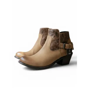 J.B. Dillon leather leather distressed western ankle boots NEW 10 thumbnail 2