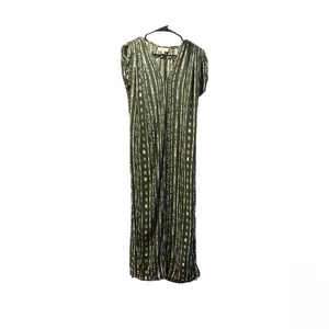 Anthropologie porridge 100% rayon green / white maxi dress size xsmall. thumbnail 3