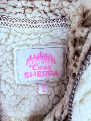Cozy Sherpa Jacket Womens Large Cream Quarter Zip Faux Fur High Neck Pullover thumbnail 2