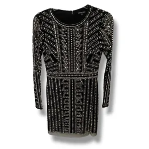 Gianni Bini Black Dani Pearl Silver Sequin Dress size 0 thumbnail 6