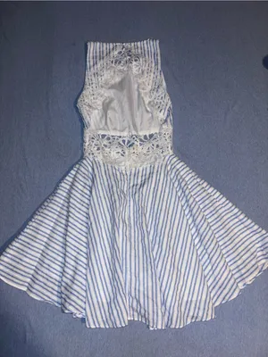 Altar’d State Loueanna Striped Eyelet Dress thumbnail 4
