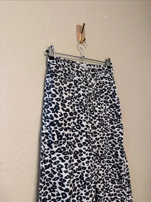 Zara Z1975 Wide Leg Animal Print Jeans Size 2 thumbnail 3