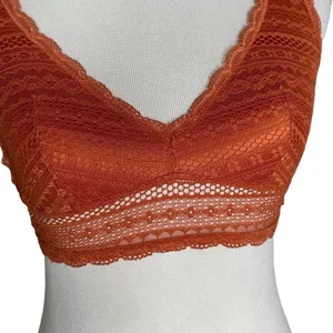 Victoria's Secret Floral Lace Racerback Bralette Size S Burnt Orange Loungewear thumbnail 7