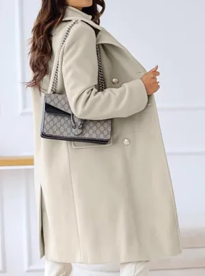 Amazon Women's Winter Lapel Double Breasted Long Wool Pea Coat Overcoat thumbnail 5