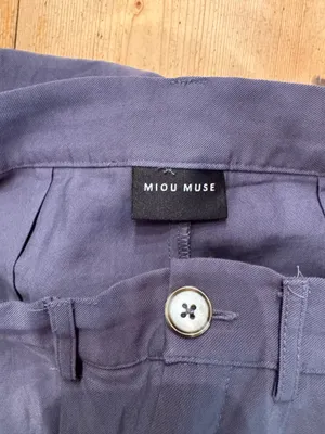 Miou Muse High Rise Wide Leg Trousers in Slate Purple thumbnail 2