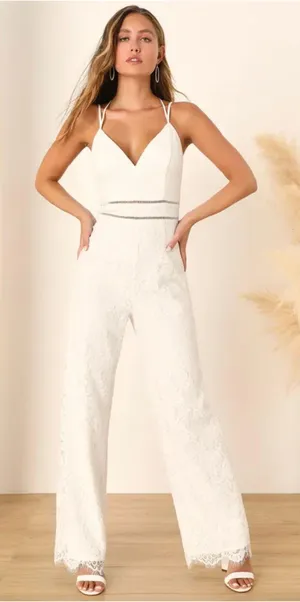 Lulus NWT  White jumpsuit thumbnail 1