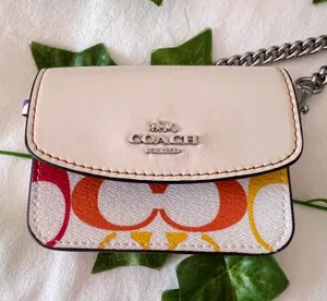 Coach Poppy Crossbody With Card Case In Rainbow Signature Canvas c4697 thumbnail 7
