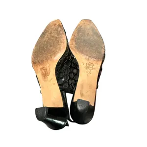 Tacoo‎ Footcare Black Slingback Size 6.5 Women Heels 3" Point Closed Toe Mesh thumbnail 3