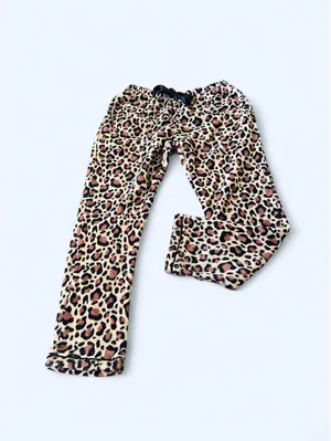 Vintage Y2K McBling Pajama Mania Leopard Fuzzy Pants size medium thumbnail 1