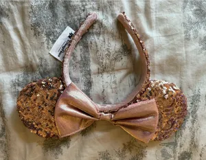 Disney Parks Rose Gold Sparkle Minnie Mouse Ears thumbnail 1