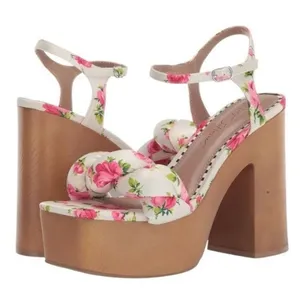 BETSEY JOHNSON Mandee Floral Platform Chunky Platform Block Heel Sandal Size 7.5 thumbnail 2