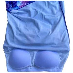 Davena rashguard purple blue swim top size Small S built-in bra nwt thumbnail 7