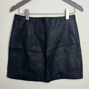 Abercrombie Faux Leather Wrap Front Mini Skirt Size Medium Black thumbnail 4