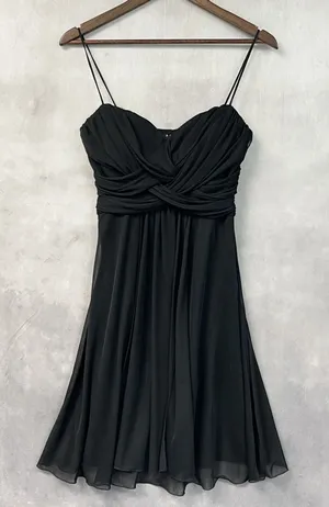 B. Smart Y2K Womens Chiffon Sweetheart Cocktail Dress Size 5/6 Black Flowy McBling HOCO thumbnail 1