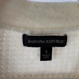 Banana Republic Cream Ivory‎ Aire Wool Blend Cardigan Waffle Knit Small GUC thumbnail 4