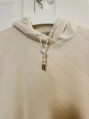 Avalanche Women’s Alpine Diamond Quilted Fleece Hoodie Cream Ivory size Medium thumbnail 4