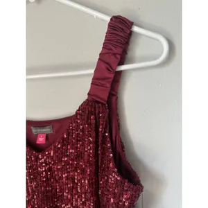 NWT Vince Camuto Small Womens Sequin Tank Top Red Lined V-Neck Party thumbnail 12