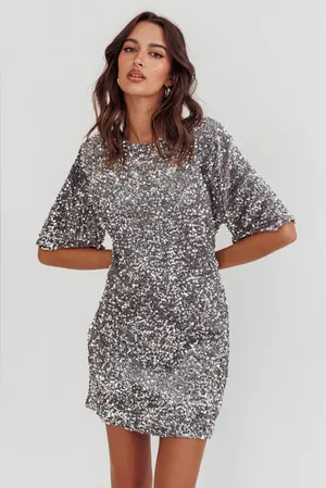 Zara sequin  silver cowl back mini party dress thumbnail 1