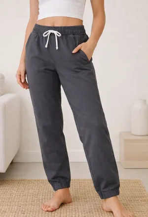 Pact Organic Cotton Jogger Pants – Charcoal Gray, Size Small thumbnail 1