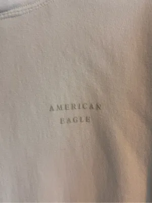 American Eagle‎ Oversized Cream Logo Hoodie Sweatshirt Large thumbnail 4