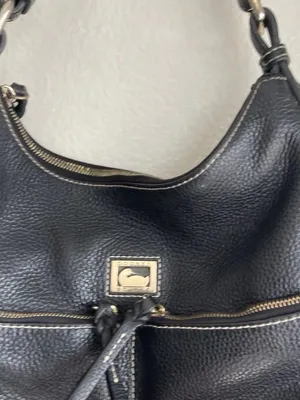 Dooney & Bourke Pebble Grain Classic Black Leather Hobo Handbag Adjustable thumbnail 3