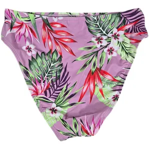 Salt + Cove High-Waist Floral Swim‎ Bottom in Tropicali Dusty Violet L thumbnail 2