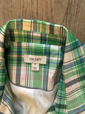 On 34th green plaid trench coat Size M thumbnail 5