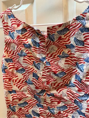 Sleeveless American Flag Print Tank Top - Red, White & Blue size L thumbnail 3