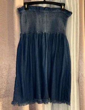 Rewash Size M Strapless Denim Dress thumbnail 1