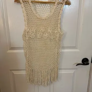 Iris Cream Crochet Fringe Top thumbnail 6