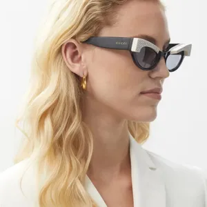 Gucci Cat Eye Crystal Sunglasses Black RARE thumbnail 2