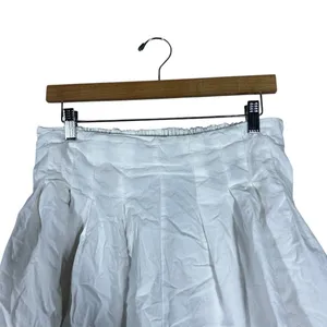 Free People Miki Skort Pleated Mini Ivory Boho High Rise 100% Cotton Size L thumbnail 3