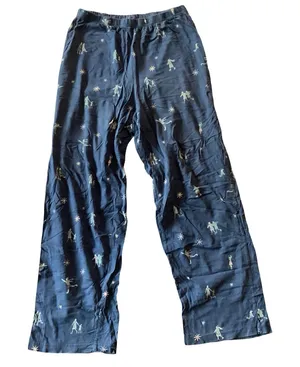 Wide Leg Pajama Pants Blue thumbnail 1