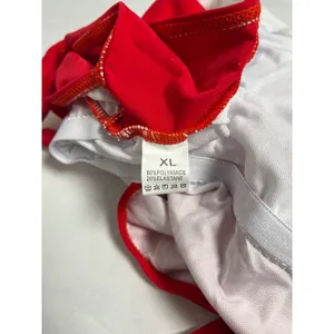 Roevite Red White Contrast High Cut One‎ Piece Swimsuit XL Tie Back Padded thumbnail 7