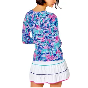 LILLY PULITZER Tarah Luxletic SunGuard Top M Ravello Blue Perfect Match Tennis thumbnail 3