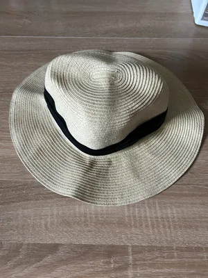 Cost Plus World Market Wide-Brim Straw Sun Hat with Black Band thumbnail 4