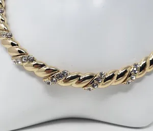 NWT Sugarfix by Baublebar Gold-Tone Hinged Twist Rhinestone Necklace Women's thumbnail 5