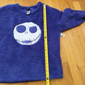 Disney Nightmare Before Christmas Fleece Long Sleeve Plush Pajama Top Purple M thumbnail 7