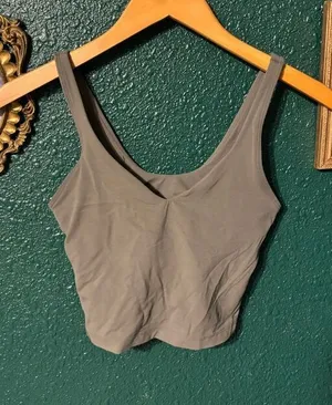 Lululemon Align Cropped Tank Top Size 2 Green Gray thumbnail 1