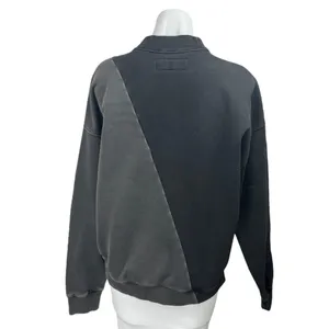 Abercrombie & Fitch Black Gray Colorblock Oversized Sweatshirt Sweater Top Sz XS thumbnail 2