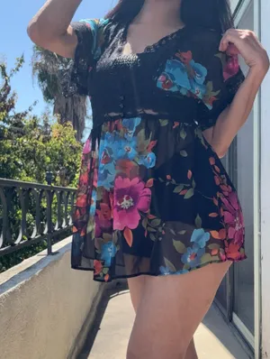 💐 Y2K-Inspired Sheer Floral Lace Tie-Back Babydoll Dress – Coquette Soft Girl Fairycore Small 💐 thumbnail 1