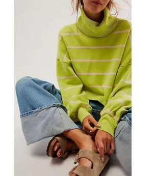 FREE PEOPLE Paulie Sweater in Lemonade Combo Size Medium thumbnail 11
