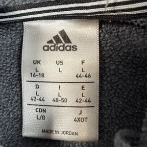 Adidas Women's Large Fleece Hooded Sweatshirt Gray Zippered Pockets Drawstring thumbnail 7