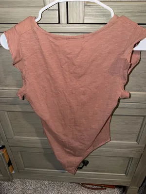 Altar'd State Mauve V-Neck Ruffle Sleeve Bodysuit thumbnail 2